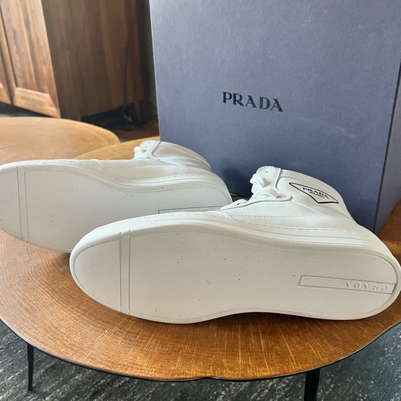 Men’s Mint Condition Prada Bianco Calzature Uomo Leather Sneakers - Picture 4 of 7